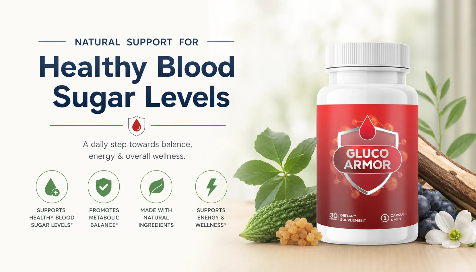 Gluco Armor: 20-Ingredient Formula for Complete Blood Sugar Support